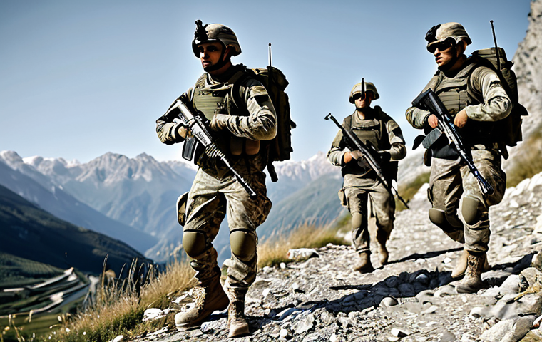 Modern Infantry Team**

"A modern Italian infantry team, fully clothed in camouflage uniforms, equipped with advanced communication devices and drones, patrolling a rugged mountain terrain. They are wearing tactical gear and carrying standard-issue rifles. The scene is realistic with natural lighting. Safe for work, appropriate content, fully clothed, professional, perfect anatomy, correct proportions, well-formed hands, proper finger count, natural body proportions, family-friendly."

**